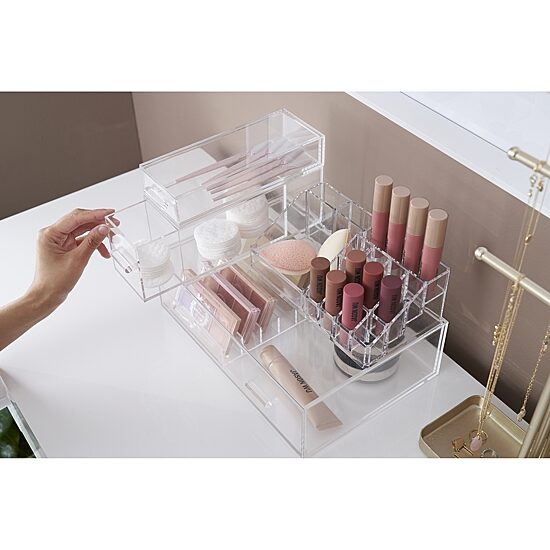 Home Expressions Small Acrylic Makeup 1-Drawer Single Compartment Drawer Storage