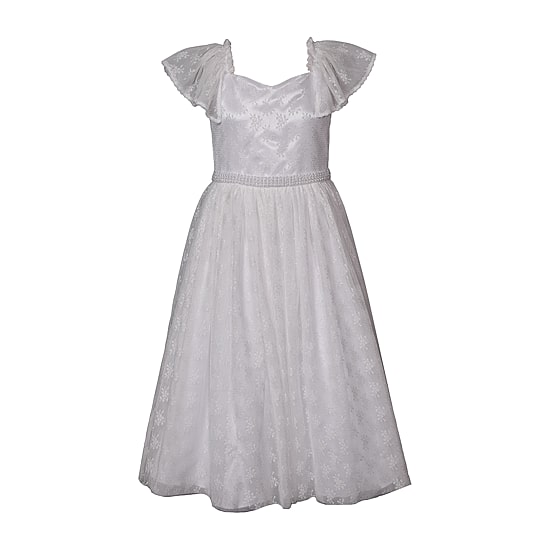 Bonnie Jean Big Kid Girls Communion Flutter Short Sleeve Flower Girl Fit + Flare Dress