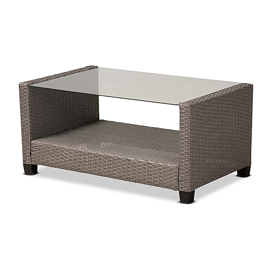 Baxton Studio Darian Rattan 4-Piece Patio Set