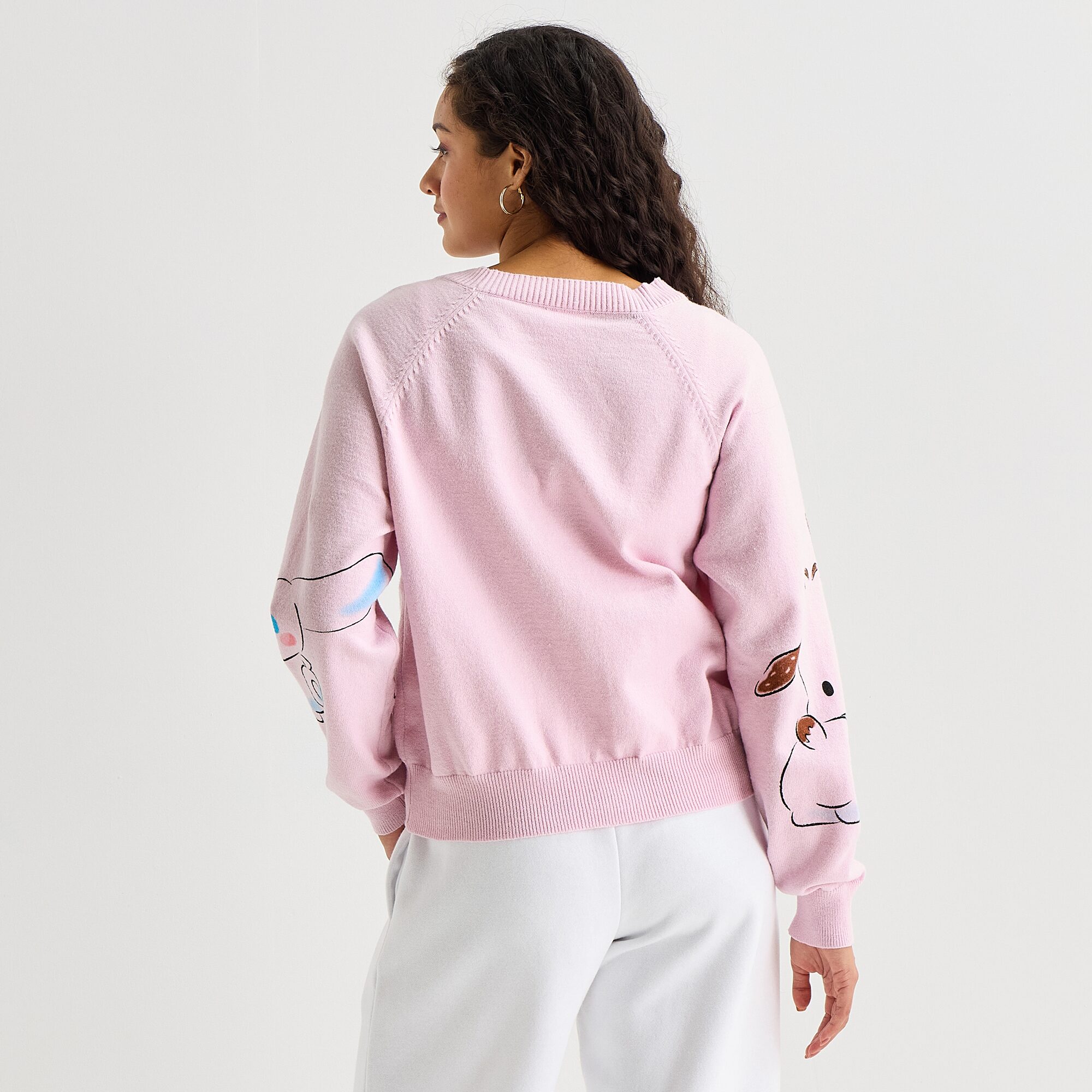 Womens V Neck Long Sleeve Button Hello Kitty Juniors Cardigan