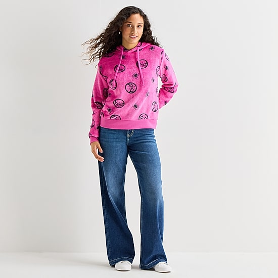 Spiderman Fleece Hoodie Womens Juniors Long Sleeve Spiderman Fleece Hoodie