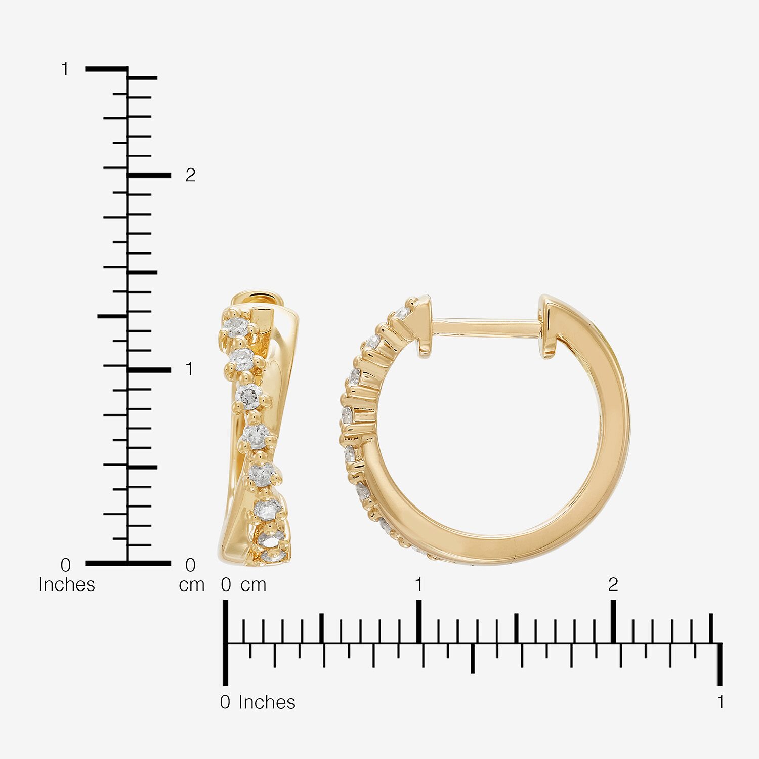 Limited Quantities! Womens 1/6 CT. T.W. Natural White Diamond 14K Gold 14.7mm Hoop Earrings