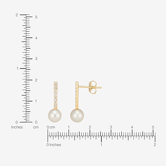 Limited Quantities! Womens 1/10 CT. T.W. Genuine White Cultured Freshwater Pearl 14K Gold Drop Earrings
