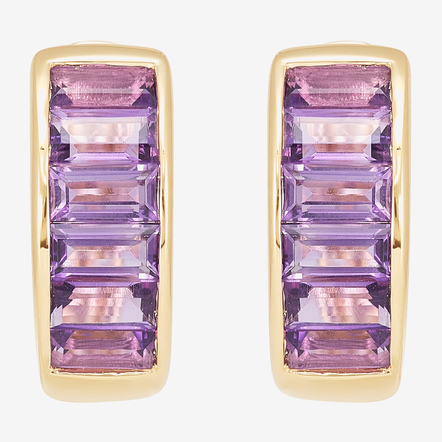 Limited Quantities! Womens Genuine Purple Amethyst 14K Gold 12.5mm Hoop Earrings