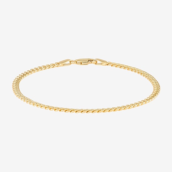 Made in Italy Womens 14K Gold 7.5 Inch Hollow Chain Bracelet