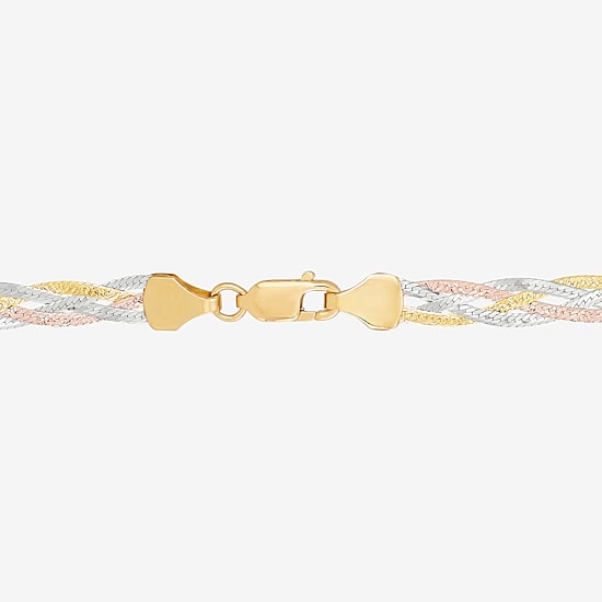 Made in Italy Womens 14K Gold 7.5 Inch Herringbone Chain Bracelet