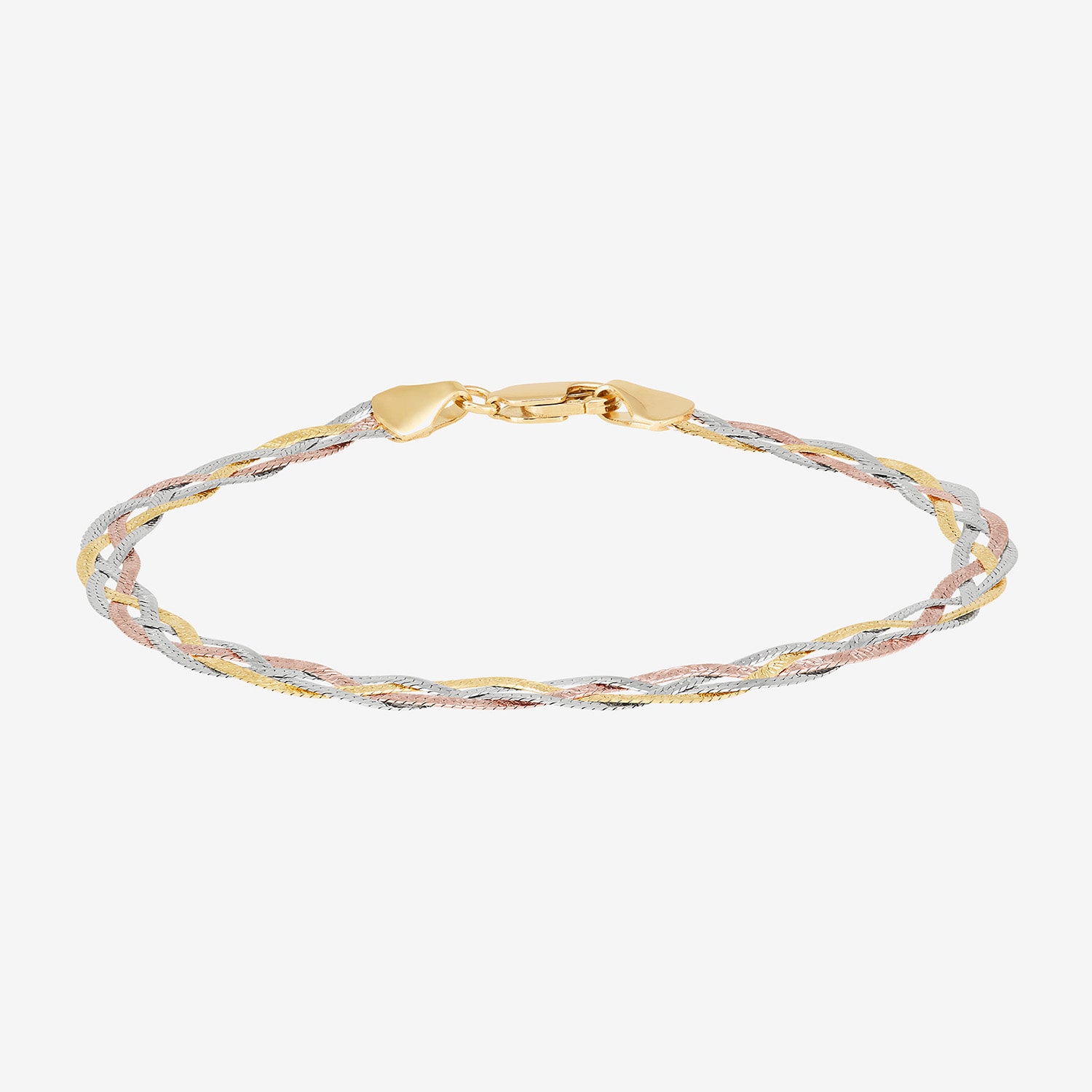 Made in Italy Womens 14K Gold 7.5 Inch Herringbone Chain Bracelet
