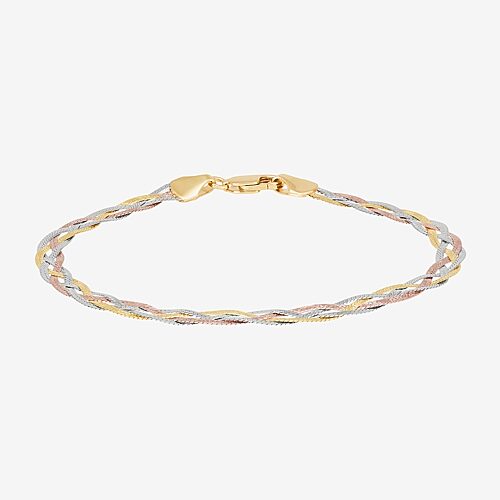 Made in Italy Womens 14K Gold 7.5 Inch Herringbone Chain Bracelet, One Size, Multiple Colors