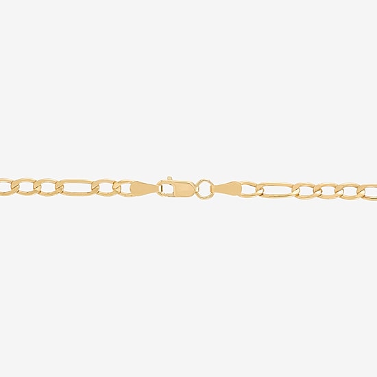Bonded Brilliance Womens 14K Gold Bonded With Sterling Silver 18 Inch Figaro Chain Necklace