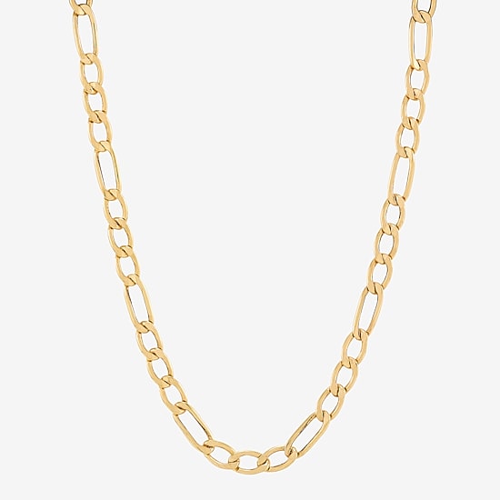 Bonded Brilliance Womens 14K Gold Bonded With Sterling Silver 18 Inch Figaro Chain Necklace