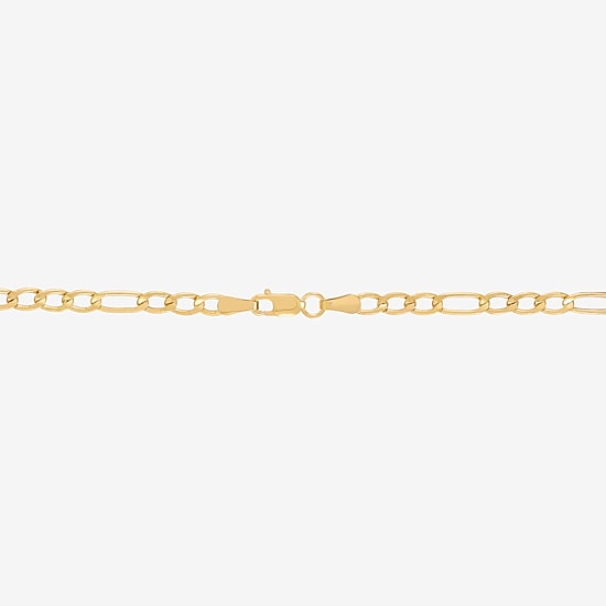 Bonded Brilliance Womens 14K Gold Bonded With Sterling Silver 20 Inch Figaro Chain Necklace