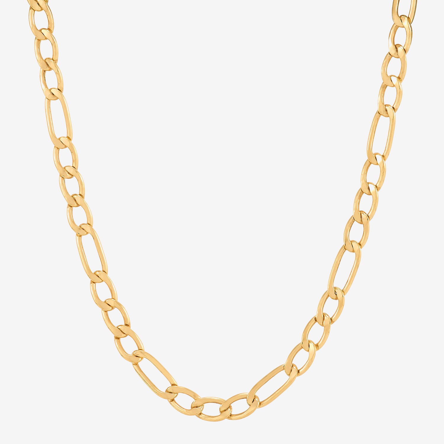 Bonded Brilliance Womens 14K Gold Bonded With Sterling Silver 20 Inch Figaro Chain Necklace
