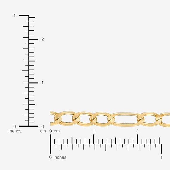 Bonded Brilliance Womens 14K Gold Bonded With Sterling Silver 20 Inch Figaro Chain Necklace