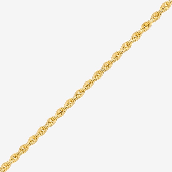 Bonded Brilliance Womens 14K Gold Bonded With Sterling Silver 7.5 Inch Solid Rope Chain Bracelet