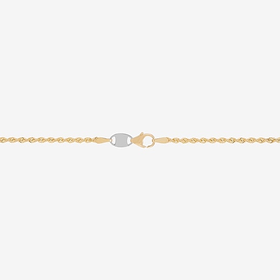 Bonded Brilliance Womens 14K Gold Bonded With Sterling Silver 18 Inch Rope Chain Necklace