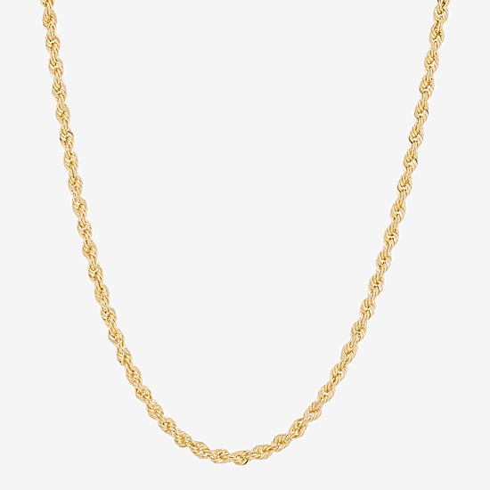 Bonded Brilliance Womens 14K Gold Bonded With Sterling Silver 18 Inch Rope Chain Necklace