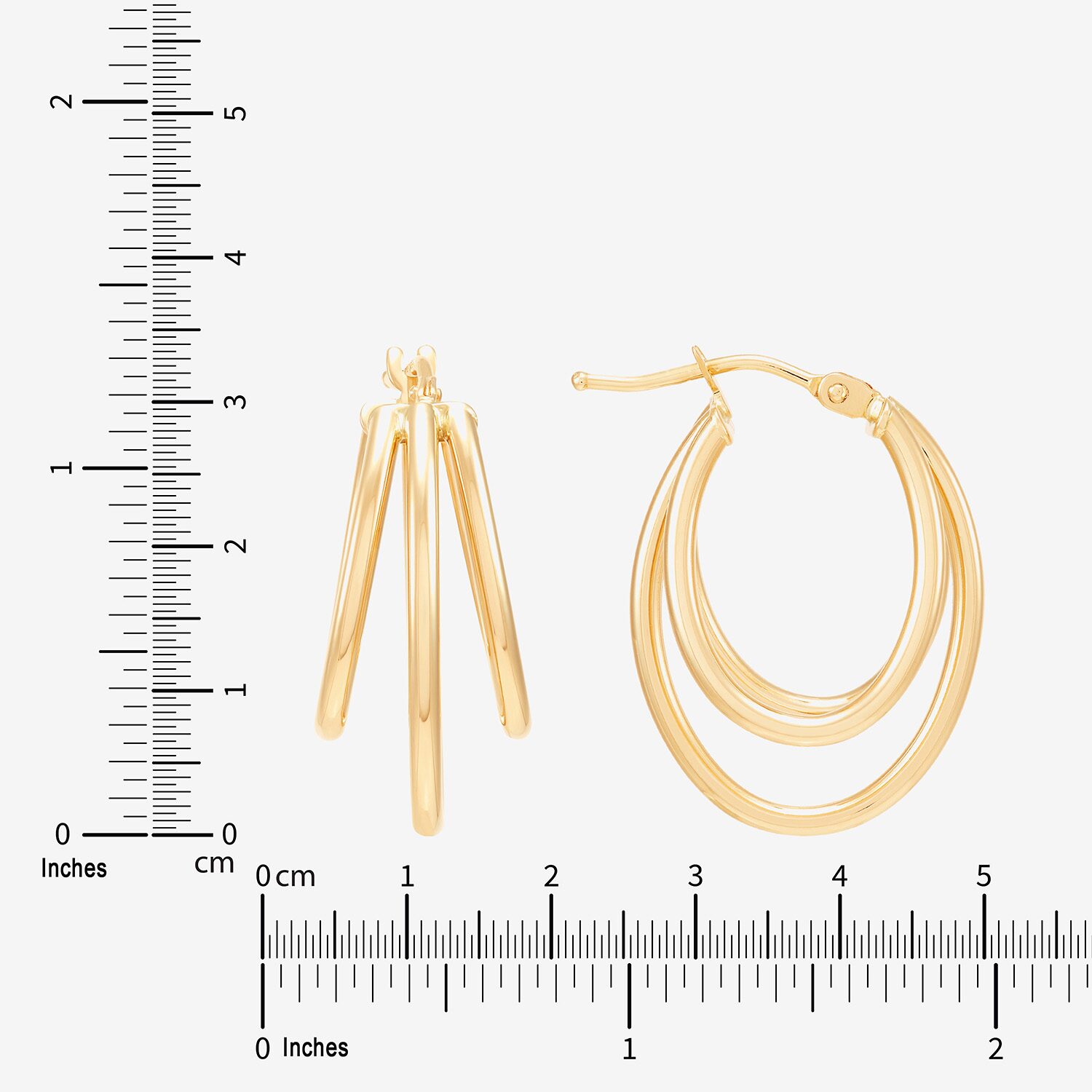 Limited Quantities! Womens 14K Gold 21.7mm Hoop Earrings