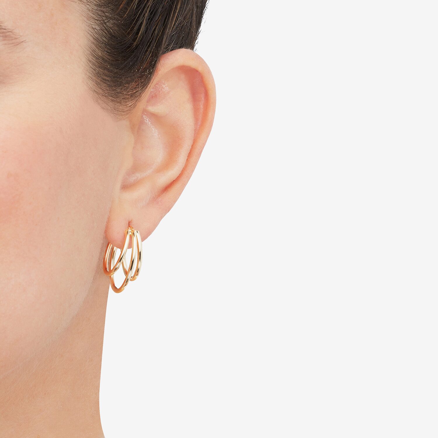 Limited Quantities! Womens 14K Gold 21.7mm Hoop Earrings