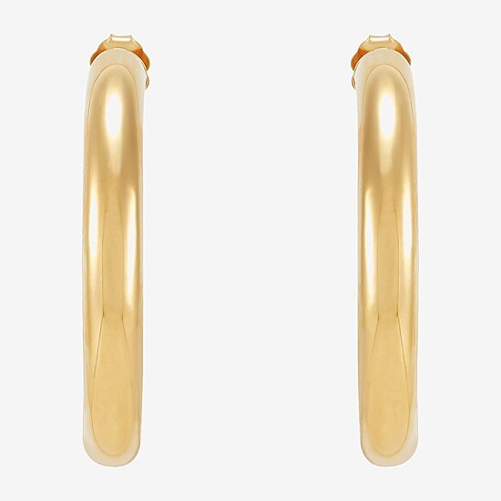 Limited Quantities! Womens 14K Gold 35mm Hoop Earrings