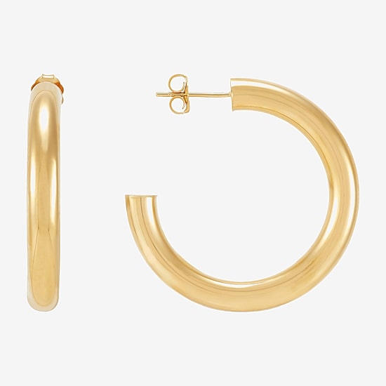 Limited Quantities! Womens 14K Gold 35mm Hoop Earrings