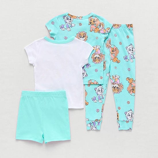 Toddler Girls Paw Patrol Crew Neck Short Sleeve 4-pc. Pajama Set