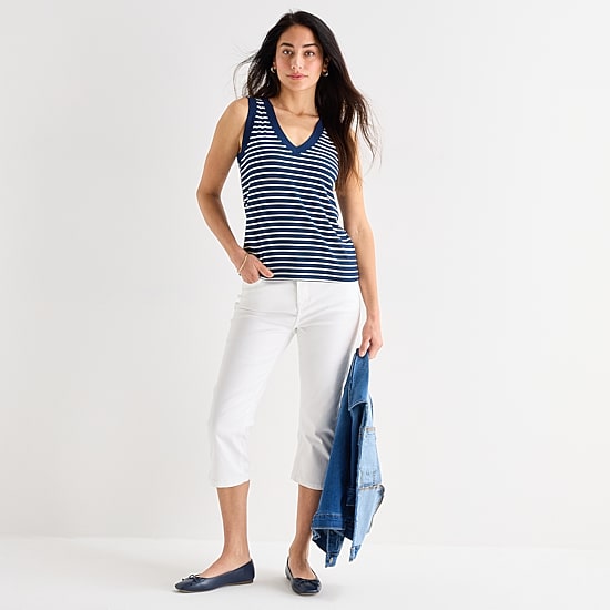 St. John's Bay Womens V Neck Sleeveless Blouse