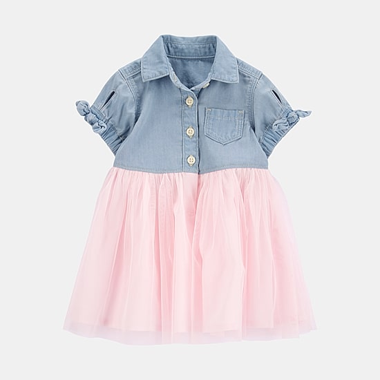 Oshkosh Baby Girls Short Sleeve Fitted A-Line Dress
