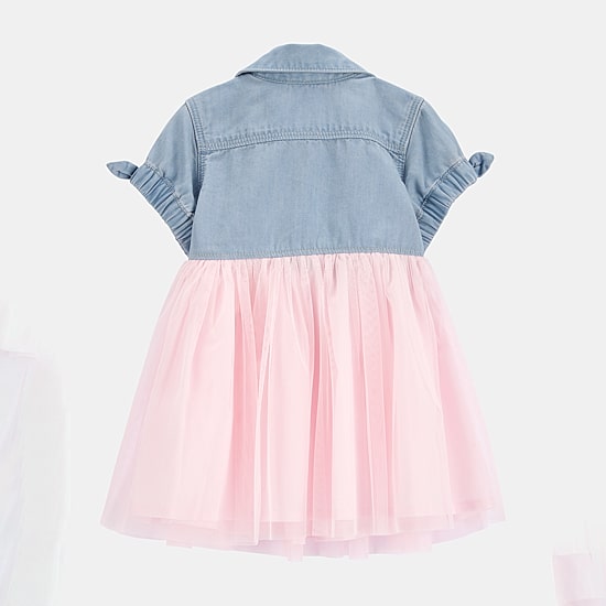 Oshkosh Baby Girls Short Sleeve Fitted A-Line Dress