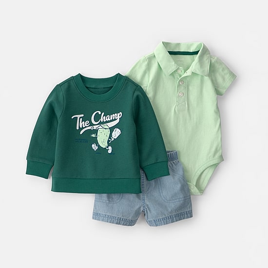 Carter's Baby Boys Fleece 3-pc. Short Set