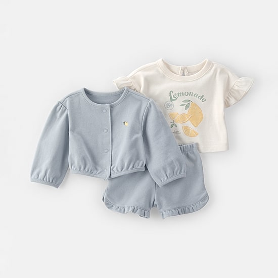Carter's Baby Girls French Terry 3-pc. Short Set
