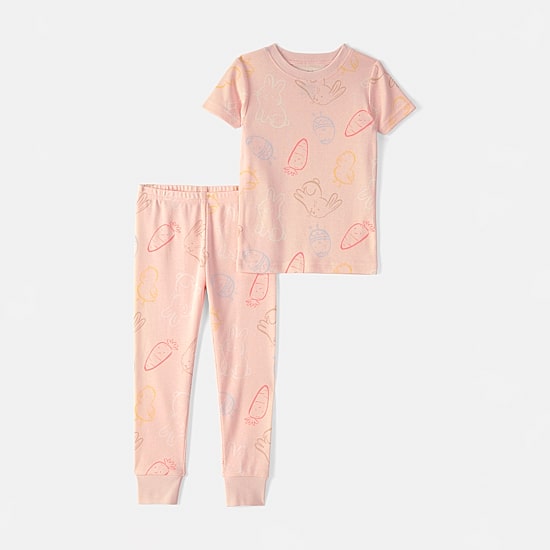 Carter's Easter Toddler Girls Round Neck Short Sleeve 2-pc. Pajama Set