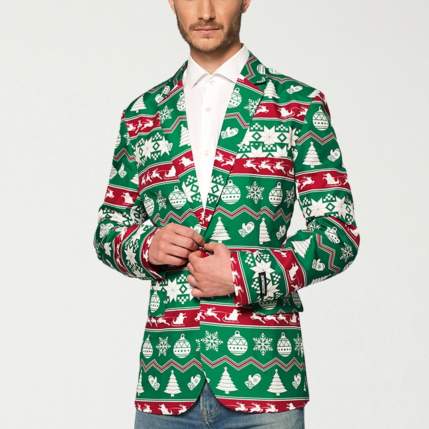 Suitmeister Festive Fairisle Mens Slim Fit Blazer