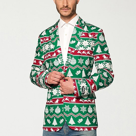 Suitmeister Festive Fairisle Mens Slim Fit Blazer
