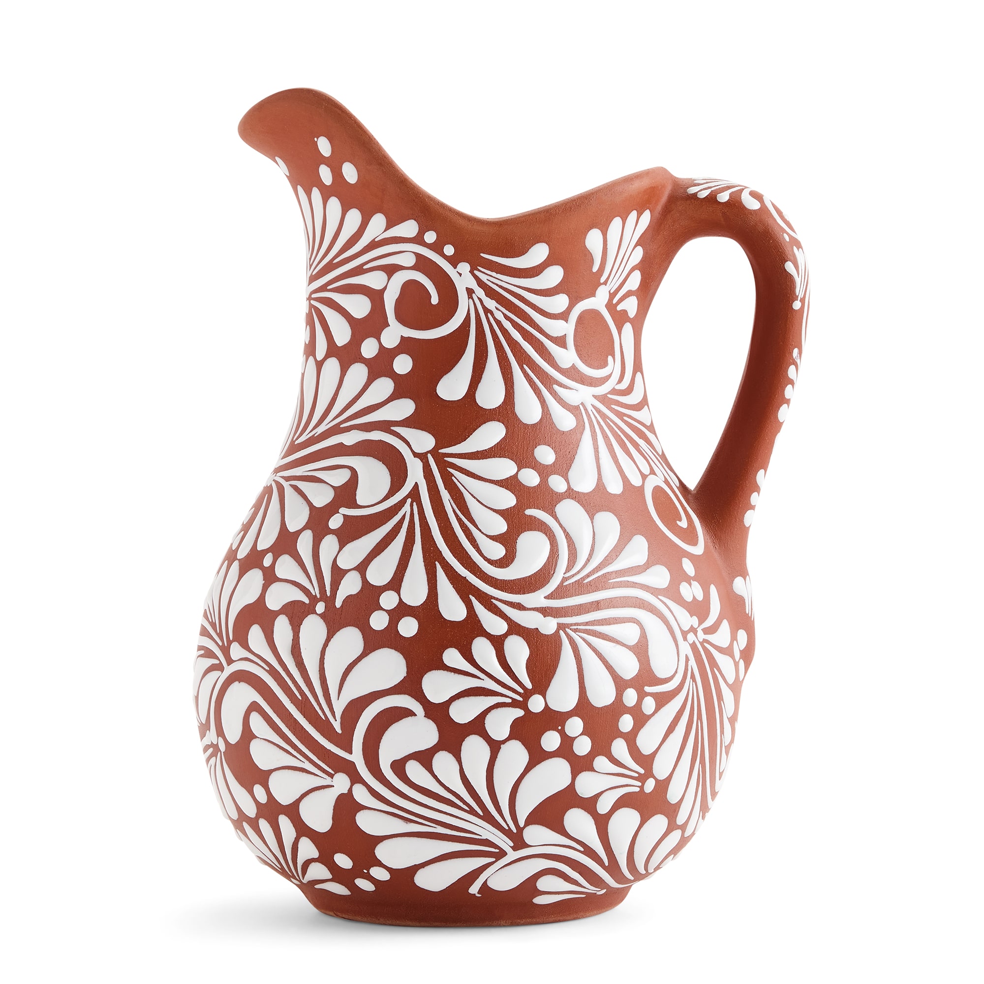 Jenny Martinez Decorative Clay Serving Pitcher, Color: Brown