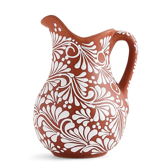 Jenny Martinez Decorative Clay Serving Pitcher, Color: Brown