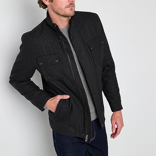 Vintage Leather Mens Midweight Coat