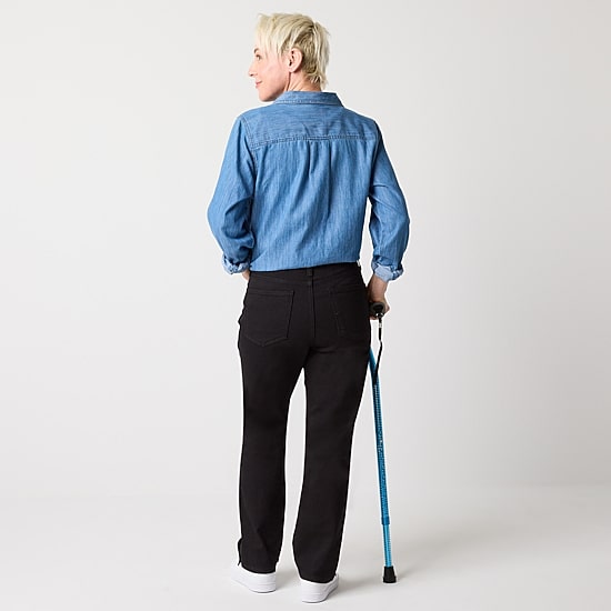 St. John's Bay Womens Mid Rise Adaptive Easy-on + Easy-off Straight Leg Jean
