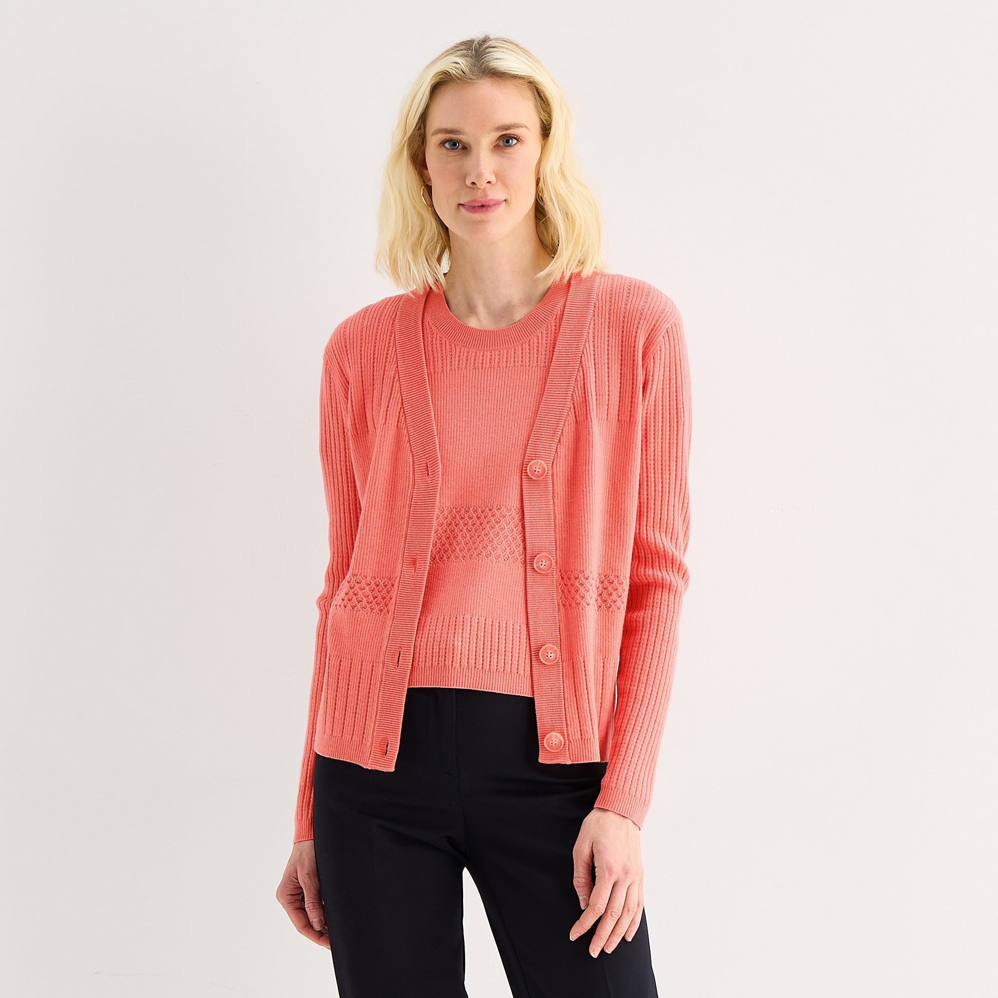 Liz Claiborne Womens V Neck Long Sleeve Button Cardigan
