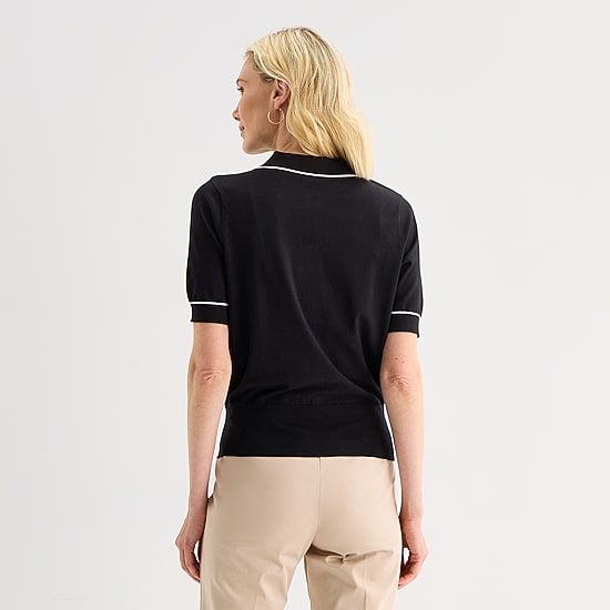 Liz Claiborne Womens Short Sleeve Polo Sweater