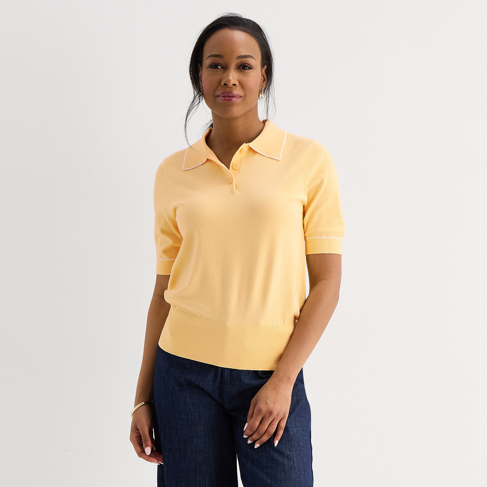 Liz Claiborne Womens Short Sleeve Polo Sweater