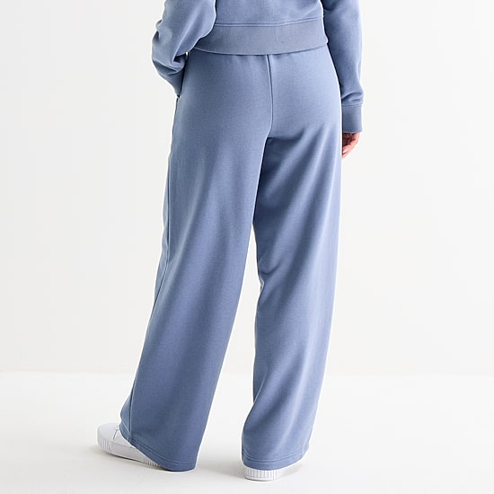 Xersion Womens French Terry Wide Leg Mid Rise Regular Fit Active Pull-On Pant