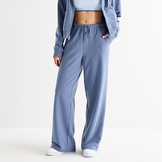 Xersion Womens French Terry Wide Leg Mid Rise Regular Fit Active Pull-On Pant