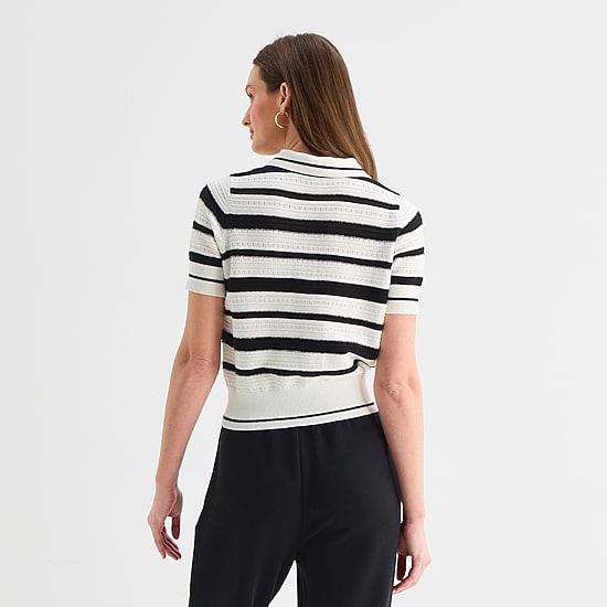 Stylus Womens Short Sleeve Polo Sweater