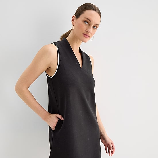 Stylus Womens V Neck Sleeveless A-Line Dress