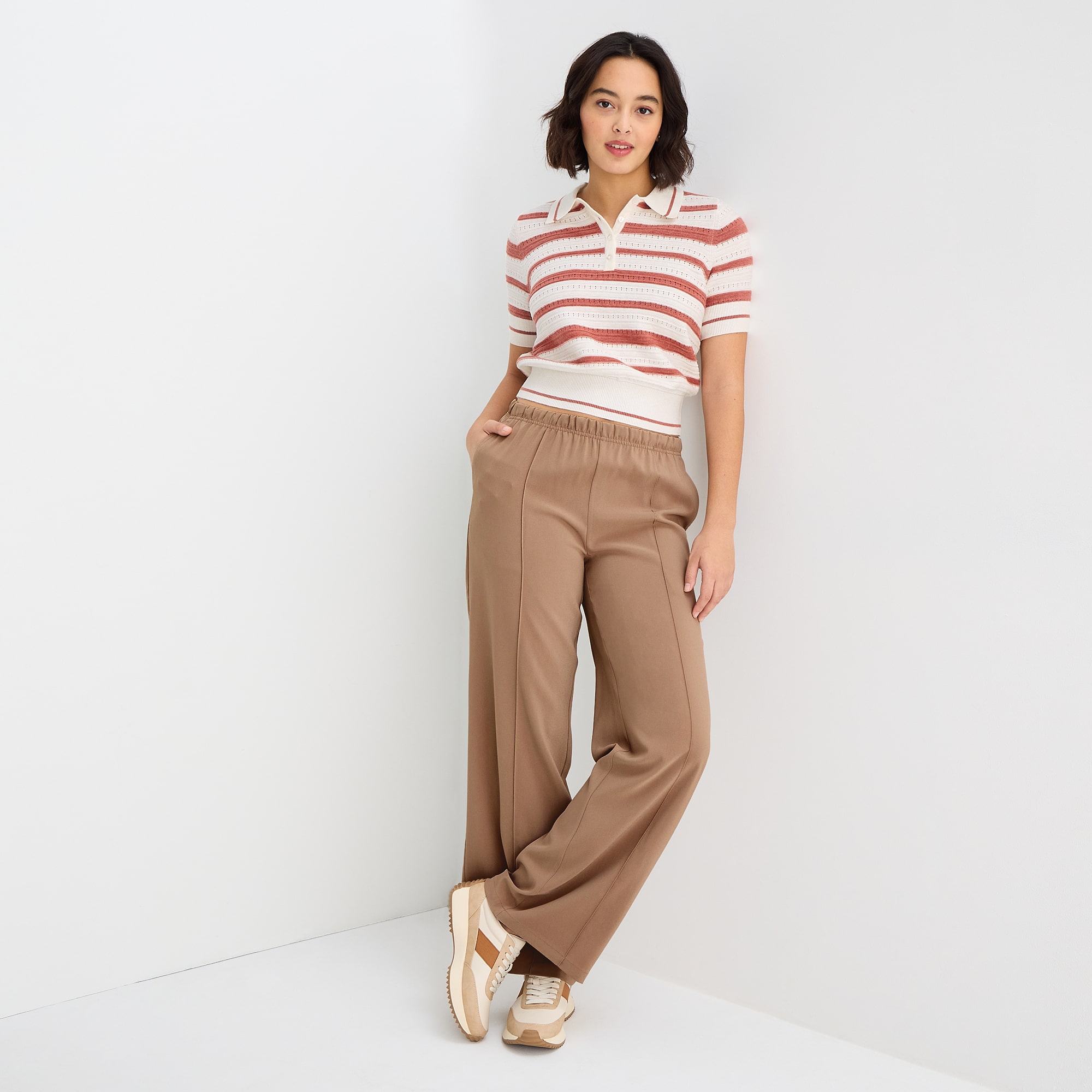 Stylus Womens Wide Leg Mid Rise Lounge Pant