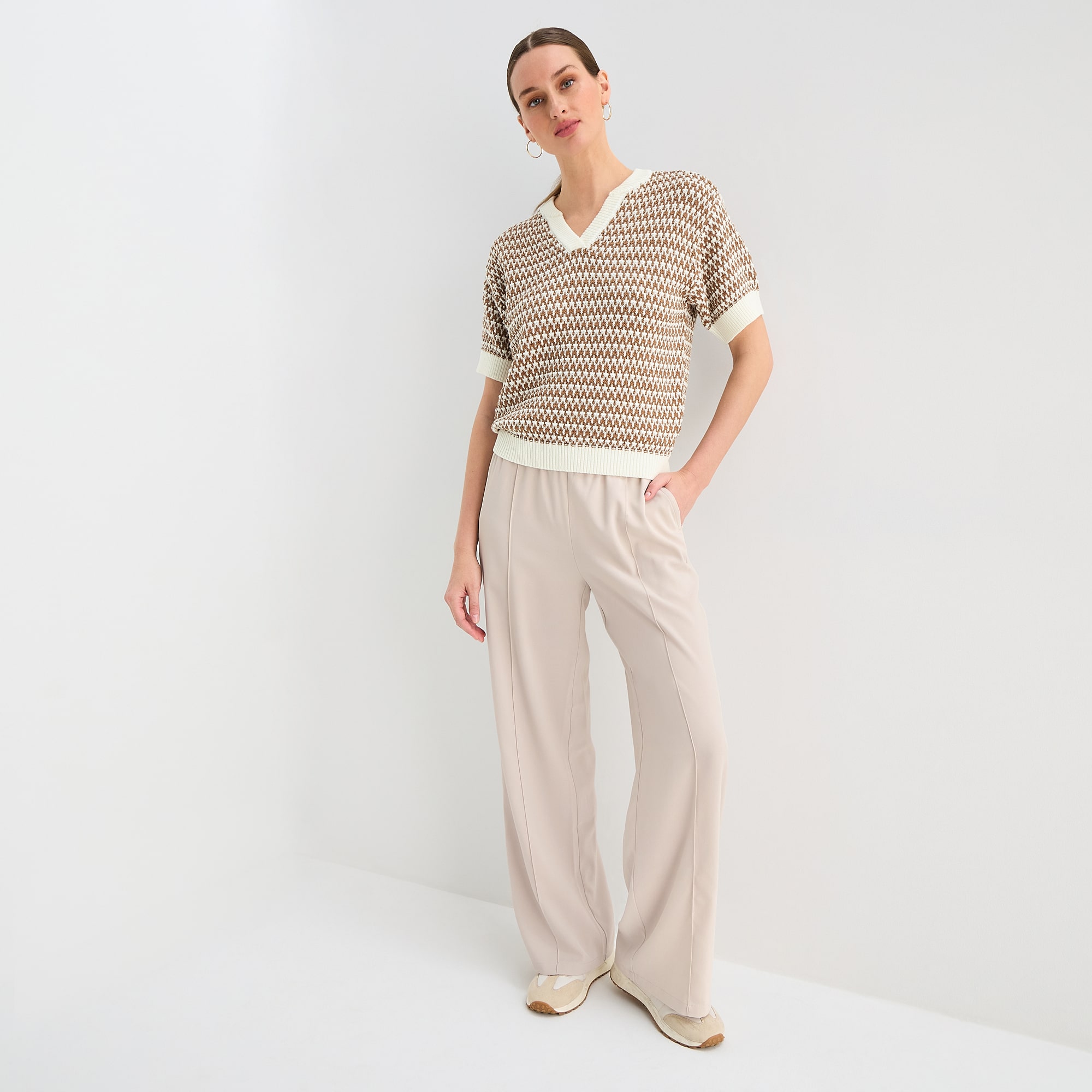 Stylus Womens Wide Leg Mid Rise Lounge Pant