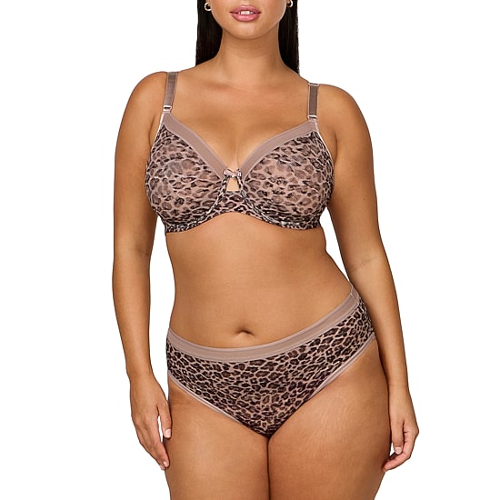 Curvy Couture No Show Lace High Cut Brief Panty - 1363