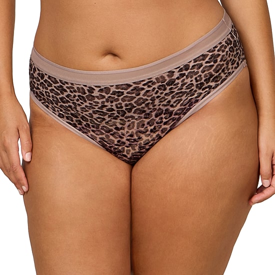 Curvy Couture No Show Lace High Cut Brief Panty - 1363