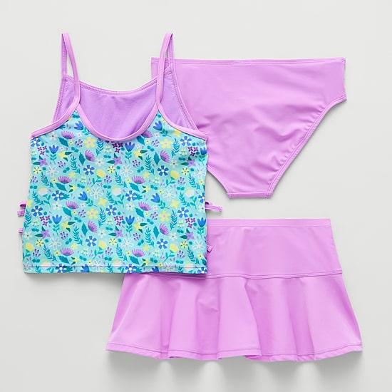 ZeroXposur Girls Floral 3-pc. Tankini Set