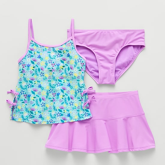 ZeroXposur Girls Floral 3-pc. Tankini Set